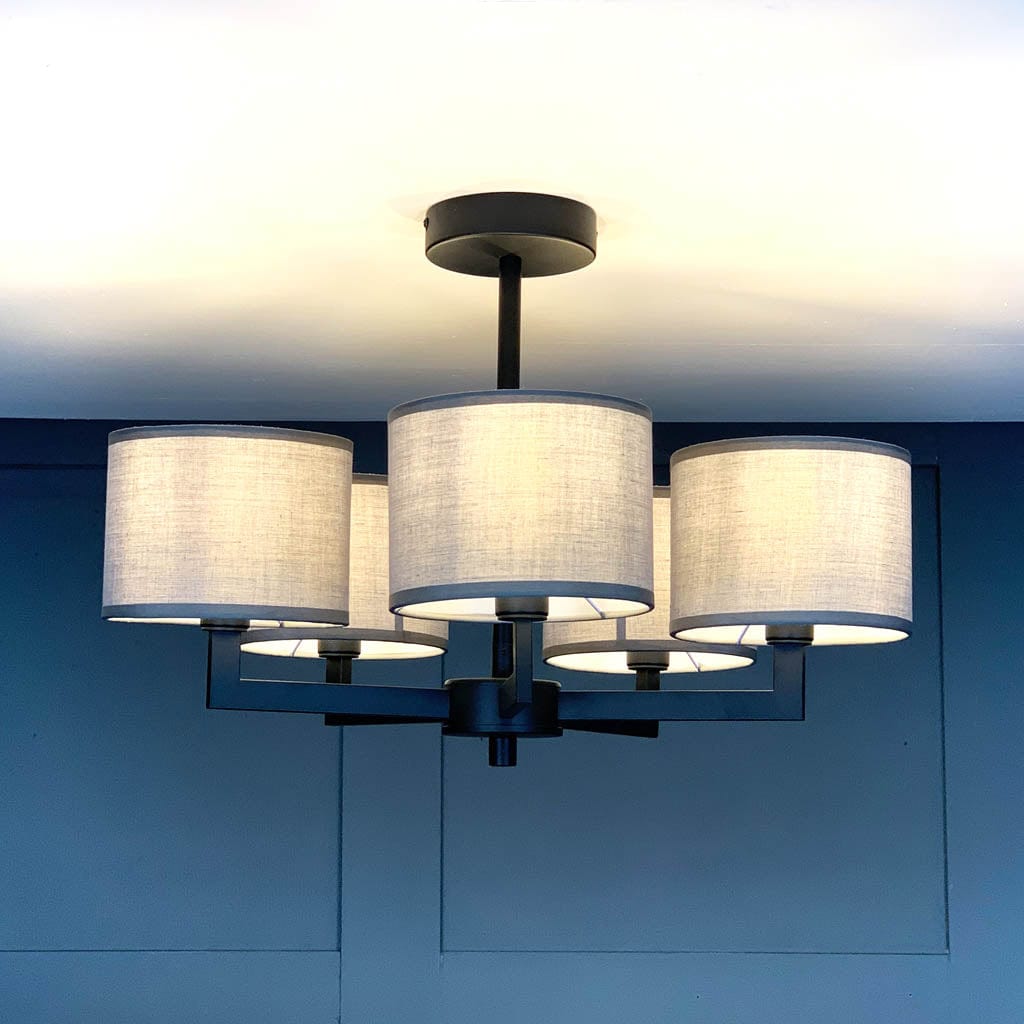 Hallburn Matt Black 5 Light Ceiling Fitting