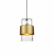 Fife Hammered Brass & Glass Pendant