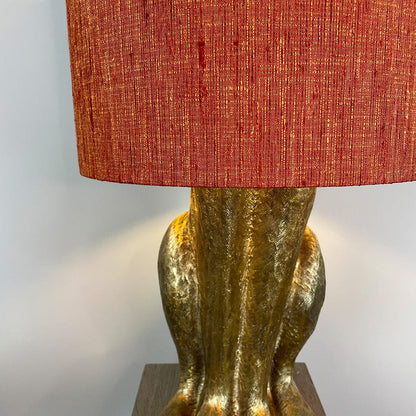 Harvey Hare Antique Brass Table Lamp with Metamorphic Sunset Shade