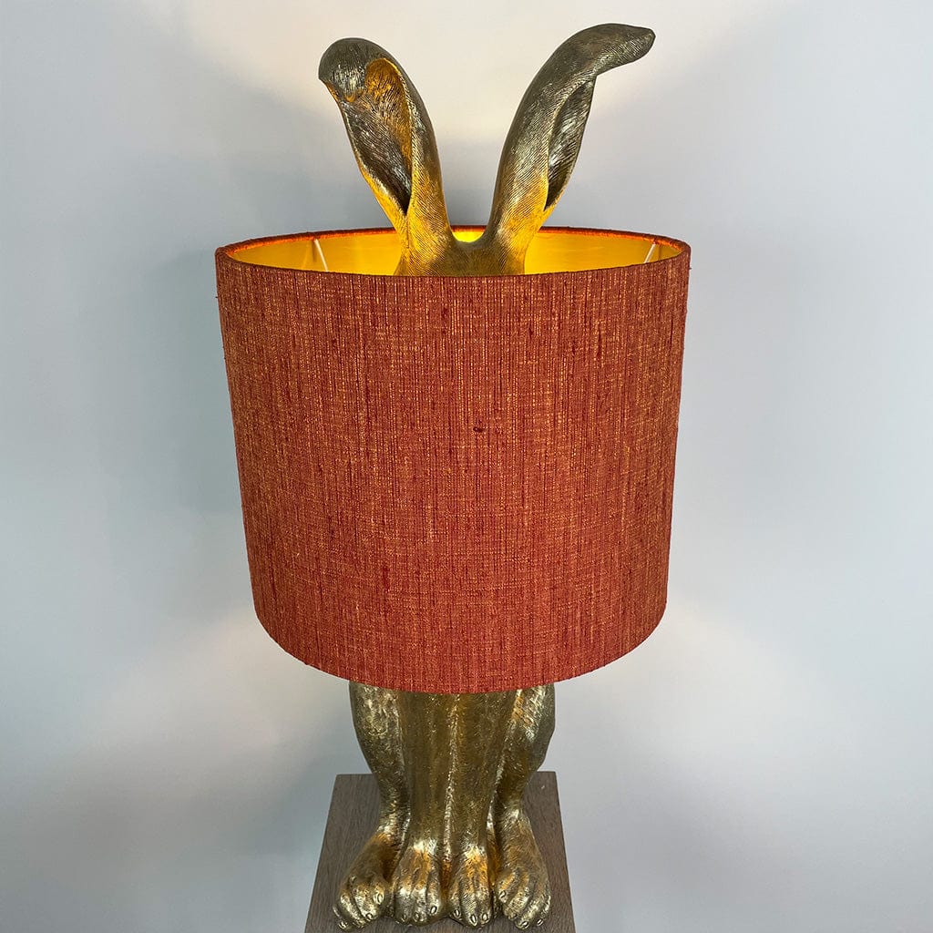 Harvey Hare Antique Brass Table Lamp with Metamorphic Sunset Shade