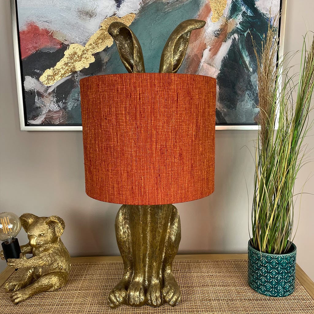 Harvey Hare Antique Brass Table Lamp with Metamorphic Sunset Shade