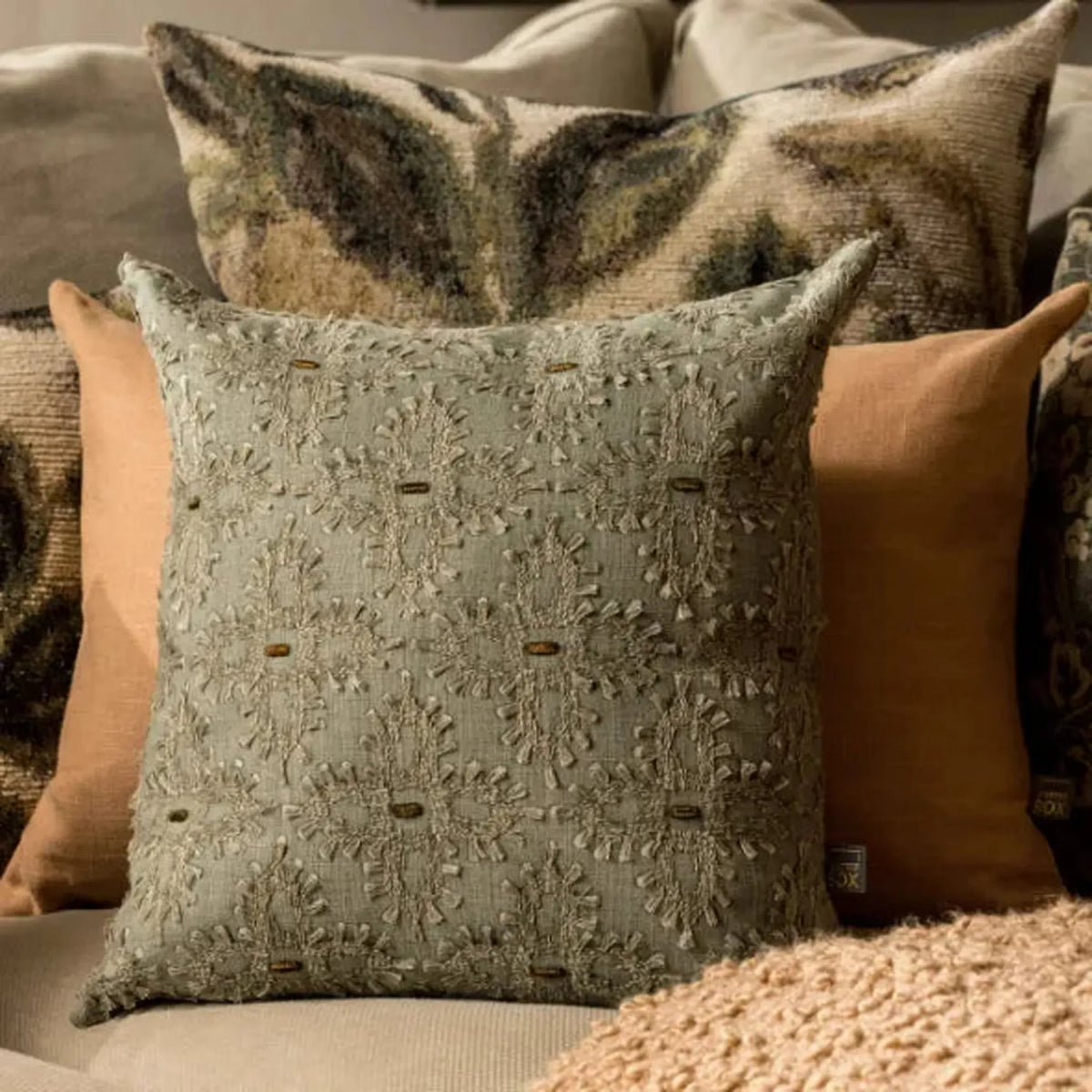 Hattie Sage Green Cushion