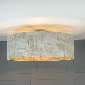 Electrified Hazel 1 Shade lined with Anthology Marble Wallpaper