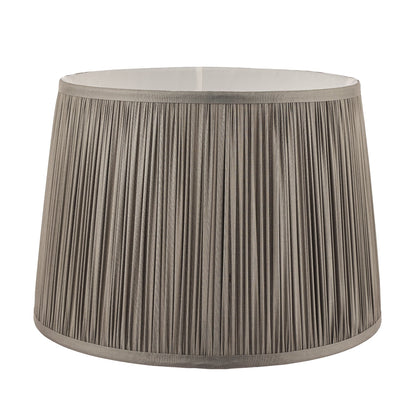 Gray pleated lampshade on a white background