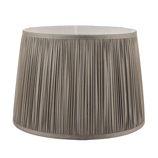 Gray pleated lampshade on a white background
