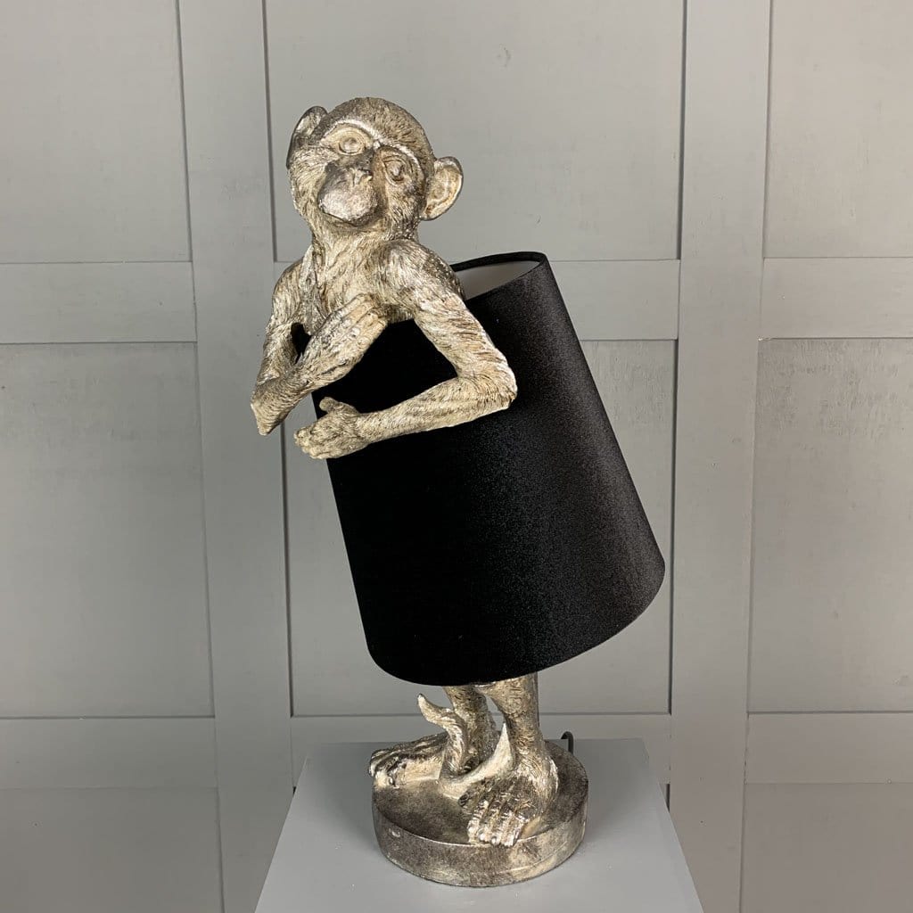 Hugo Monkey Silver Table Lamp