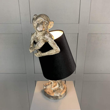 Hugo Monkey Silver Table Lamp