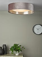 Velda 3 Light Flush Ceiling Light with Mink Velvet Shade