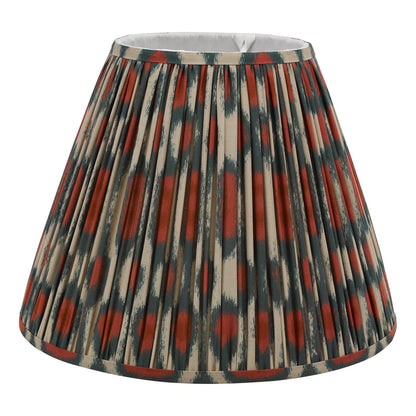 Ikat Red & Green Cotton Tapered Drum Shade 15cm