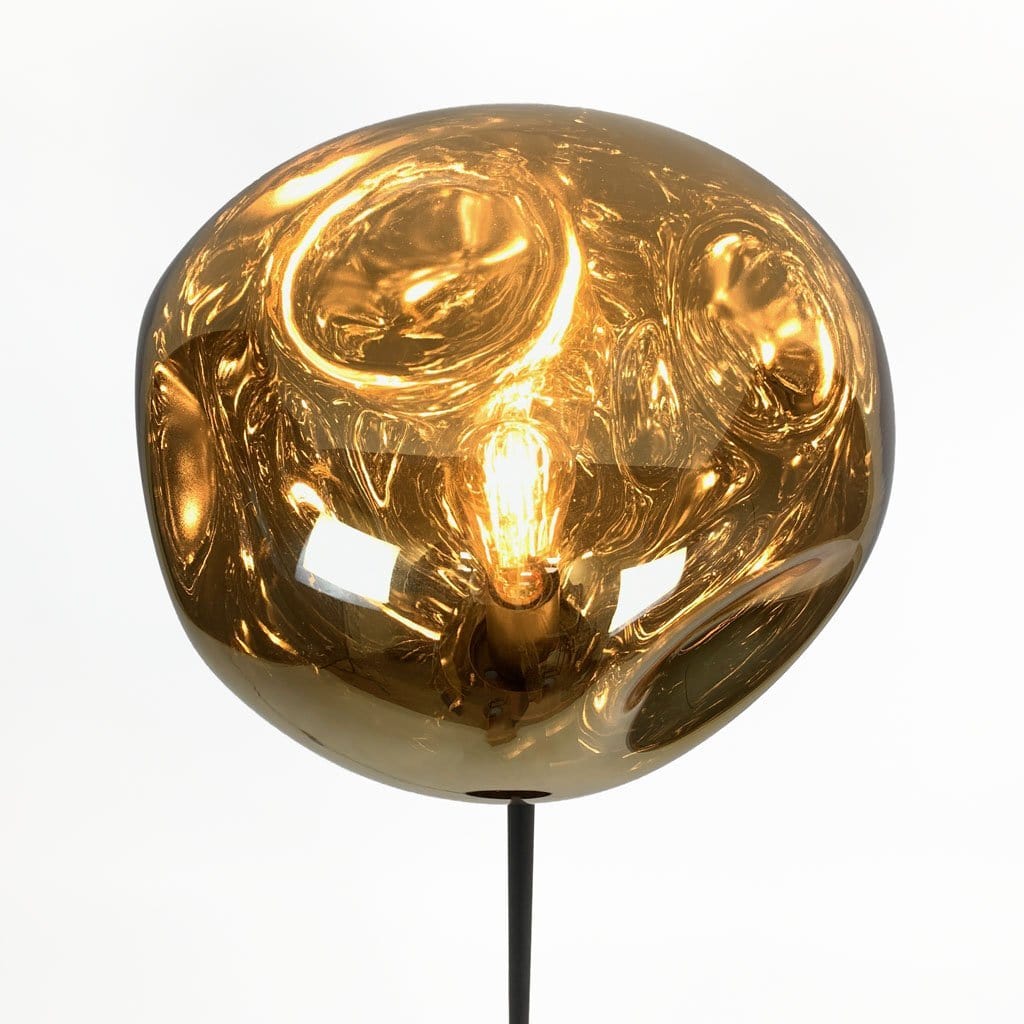 Nina Gold Glass & Black Floor Lamp