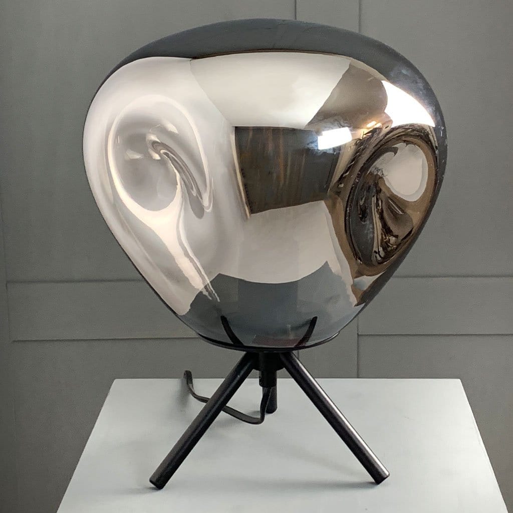 Nina Chrome Glass & Black Table Lamp