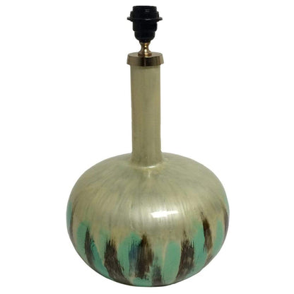 Kiri Enamel Azurite Finish Glass Table Lamp with Deep Drum Shade