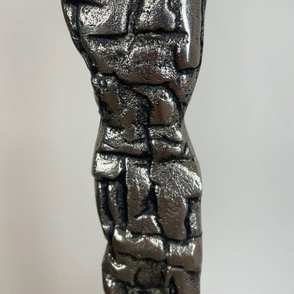 Shaman Nickel Table Lamp with Iguana Velvet Oval Shade