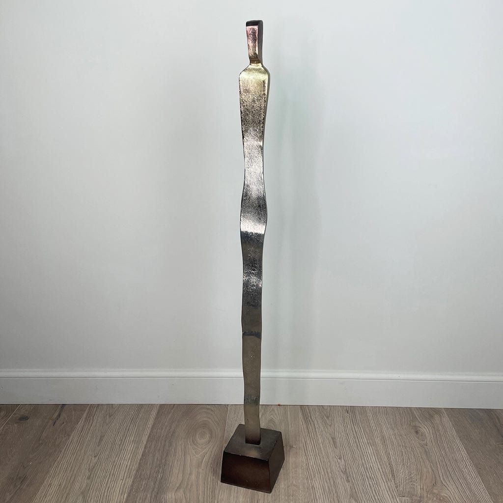 Totem Nickel & Champagne Sculpture with Bronze Base