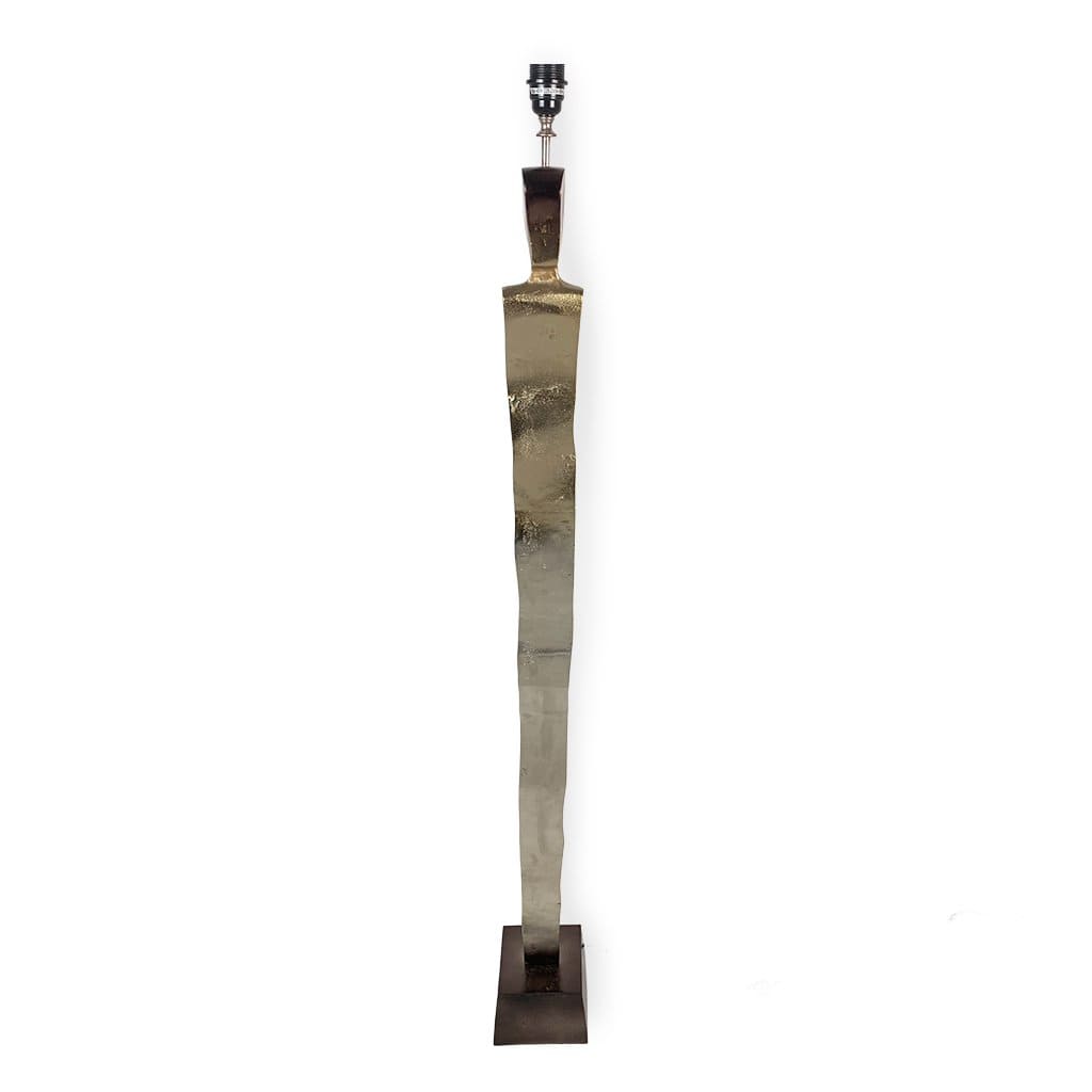 Totem Nickel & Champagne Floor Lamp with Rocke Bespoke Shade