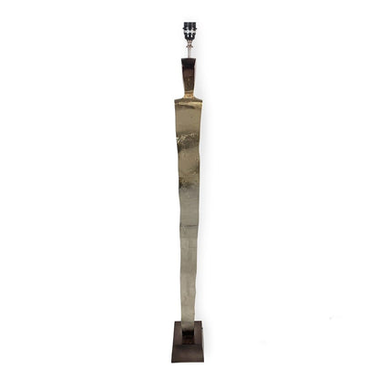 Totem Nickel & Champagne Floor Lamp with Berlin Ochre Oval Shade