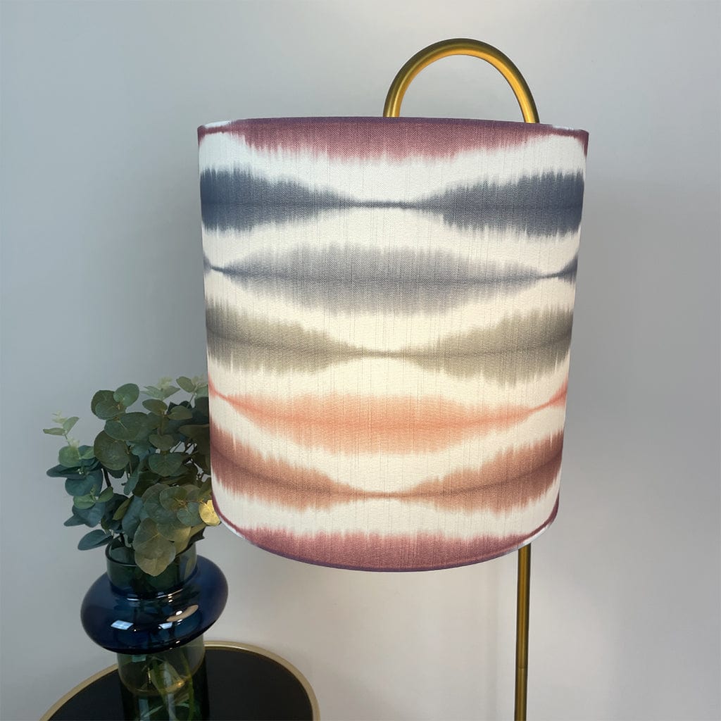 Bronze Idra Floor Lamp with Usuko Cranberry/Rose Lampshade