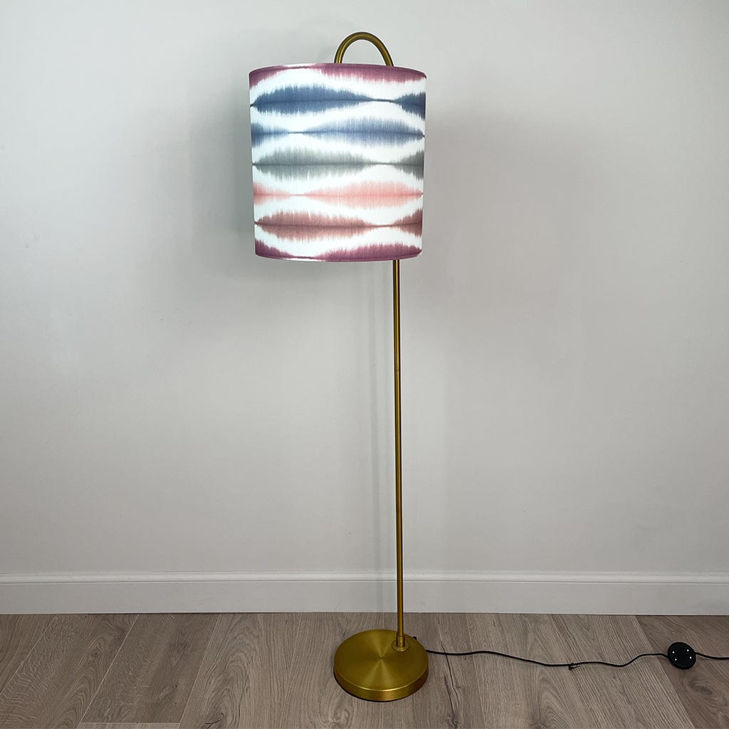 Bronze Idra Floor Lamp with Usuko Cranberry/Rose Lampshade
