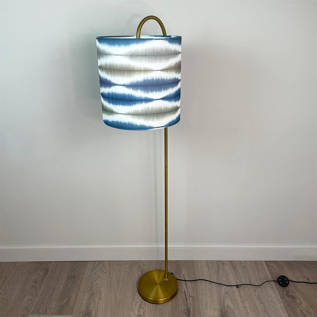 Bronze Idra Floor Lamp with Usuko Ink/Slate Lampshade