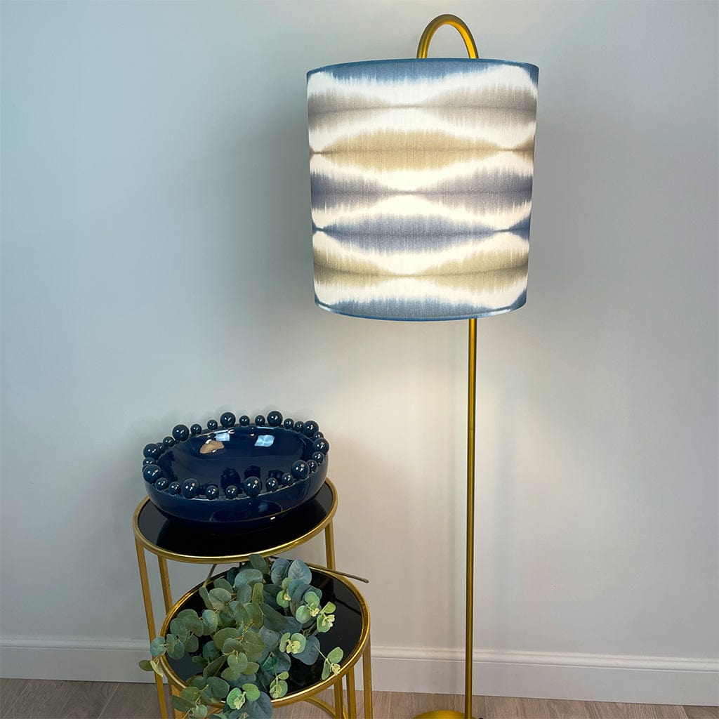 Bronze Idra Floor Lamp with Usuko Ink/Slate Lampshade