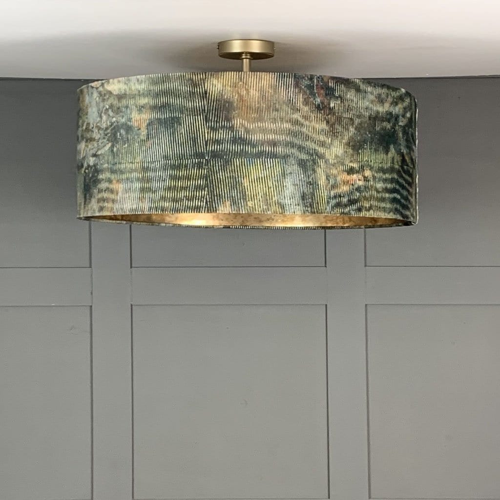 Iguana Electrified Shade with Burnished Golden Wallpaper Lining