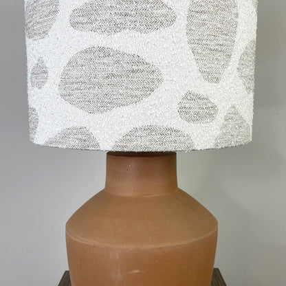 Inna Natural Urn Terracotta Table Lamp with Bodie Ecru Boucle Shade