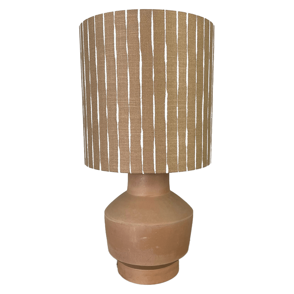 Inna Natural Urn Terracota Table Lamp with Luis Desert Lampshade