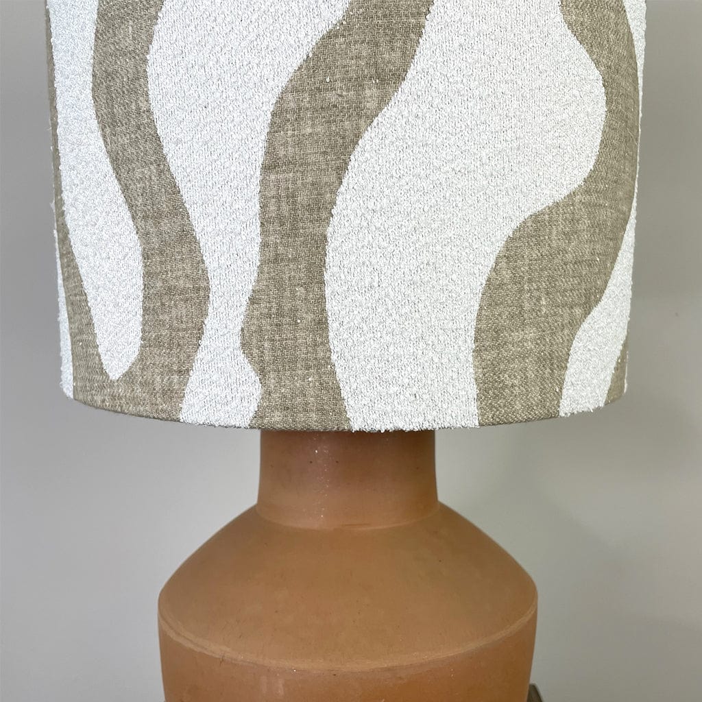 Inna Natural Urn Terracotta Table Lamp with Sigrid Birch Boucle Shade