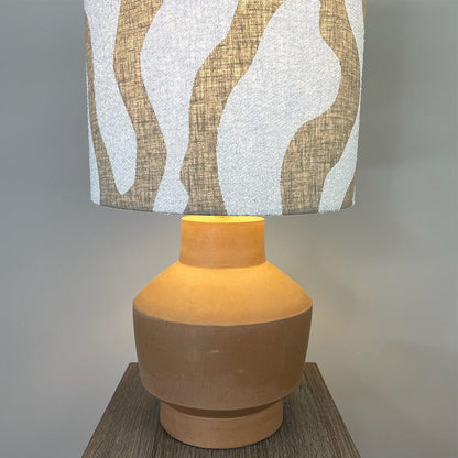 Inna Natural Urn Terracotta Table Lamp with Sigrid Birch Boucle Shade