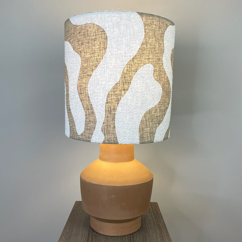 Inna Natural Urn Terracotta Table Lamp with Sigrid Birch Boucle Shade