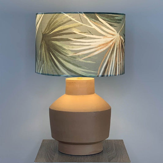 Inna Natural Urn Terracotta Table Lamp with Azumi Eden Shade