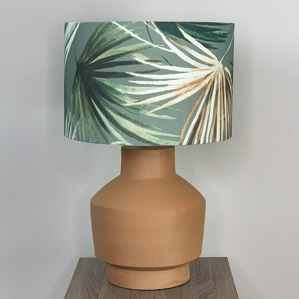 Inna Natural Urn Terracotta Table Lamp with Azumi Eden Shade