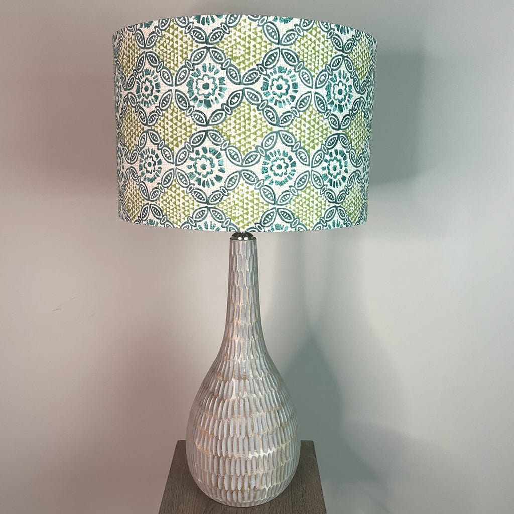 Ioan Grey Engraved Table Lamp with Stardust Opal Shade