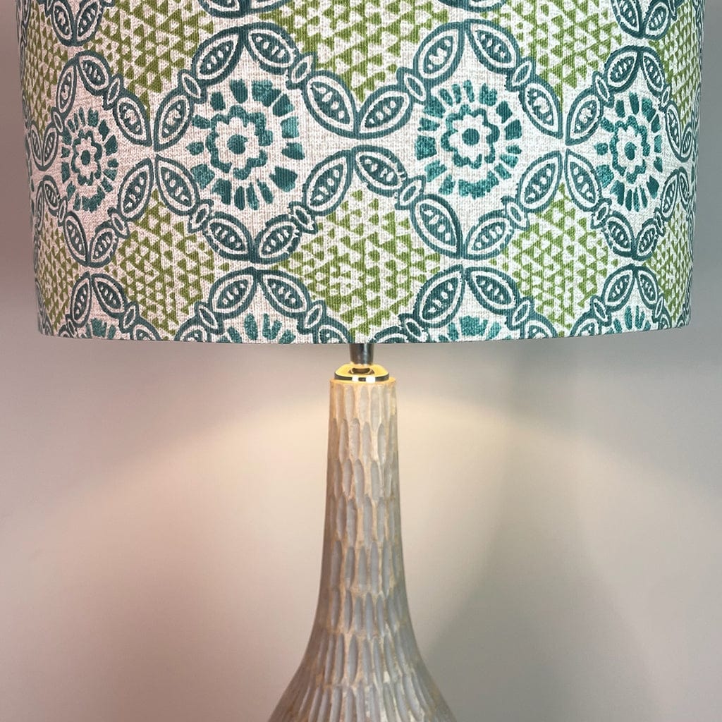 Ioan Grey Engraved Table Lamp with Stardust Opal Shade