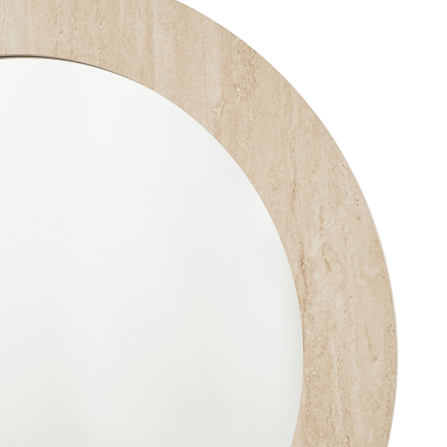 Close-up of a wooden circular frame on a white background