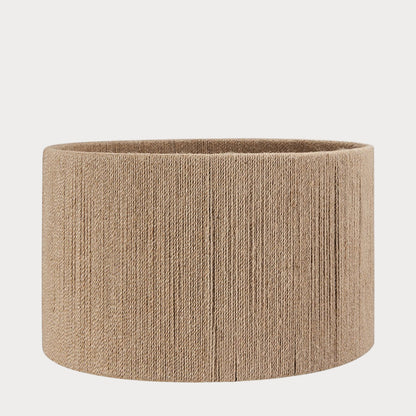 A cylindrical natural rope drum shade suitable for lamp bases.