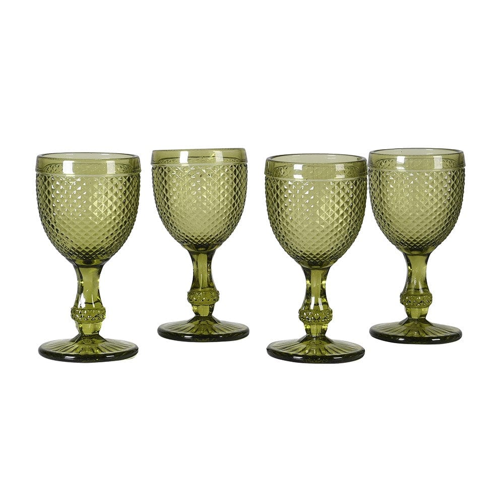 Set of 4 Olive White Wine Glasses