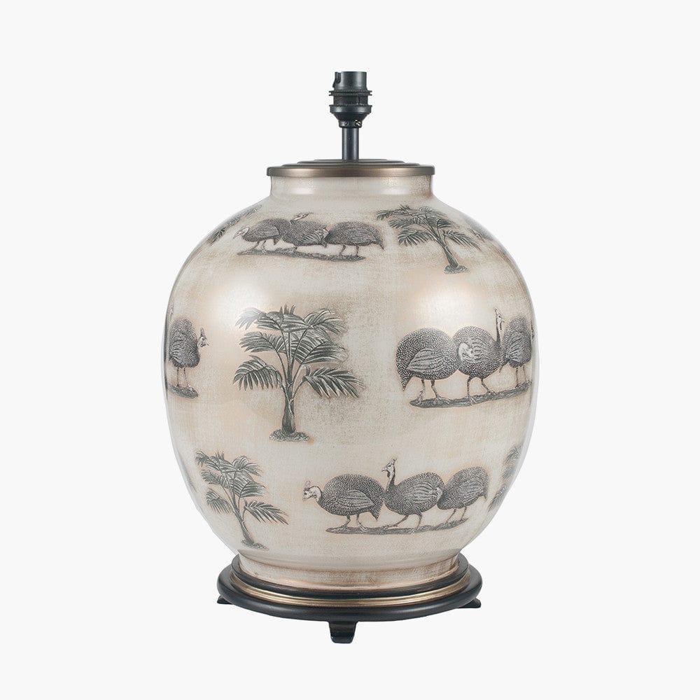 Jenny Worrall Guinea Fowl Large Round Table Lamp Base Only