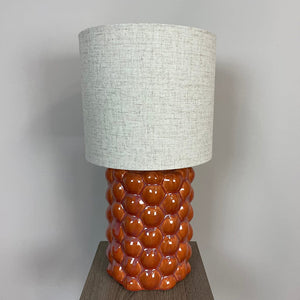 Jaffa Orange Glaze Table Lamp With Shade