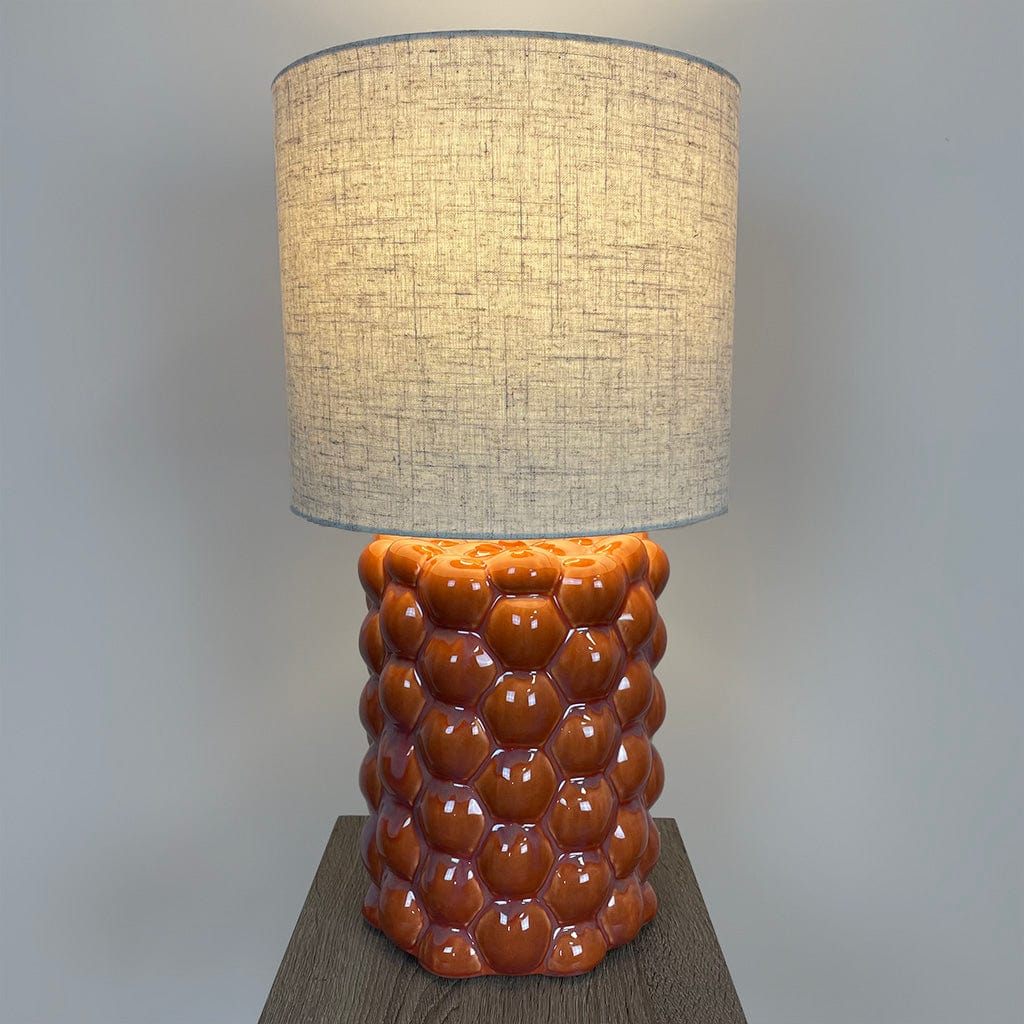 Jaffa Orange Glaze Table Lamp With Shade