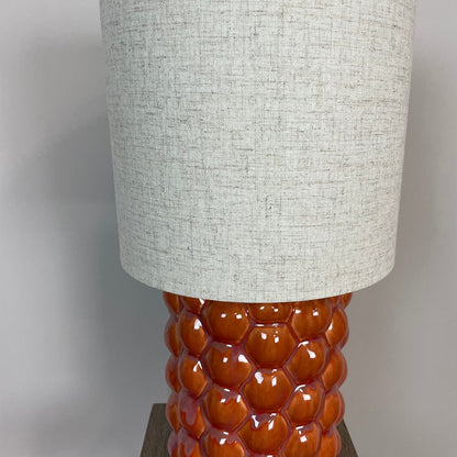 Jaffa Orange Glaze Table Lamp With Shade