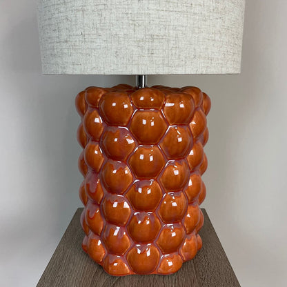 Jaffa Orange Glaze Table Lamp With Shade