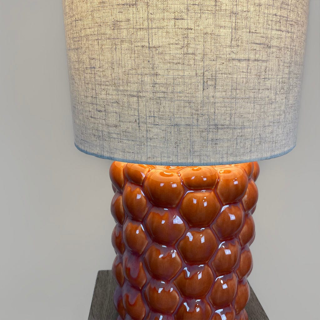 Jaffa Orange Glaze Table Lamp With Shade