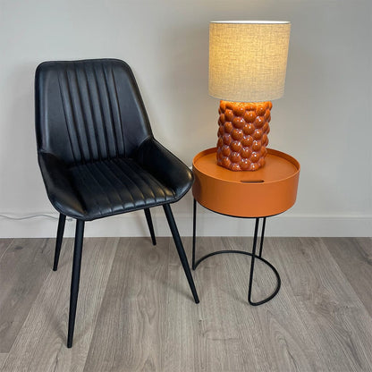 Jaffa Orange Glaze Table Lamp With Shade