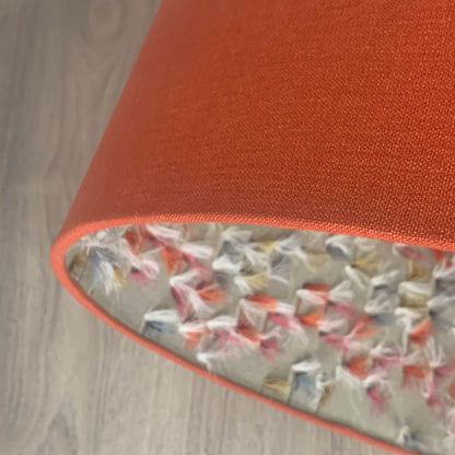 Jaffa Orange Pendant Shade with Fluffy Rainbow Lining