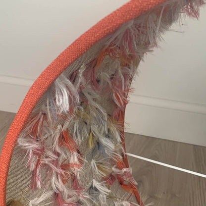 Jaffa Orange Pendant Shade with Fluffy Rainbow Lining