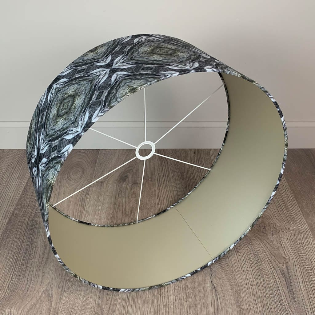 Julia Clare's Efflorescence Linen in Green Pendant Shade with Champagne Lining