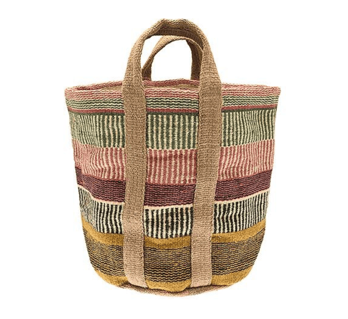 Mutlicoloured Jute Storage Basket