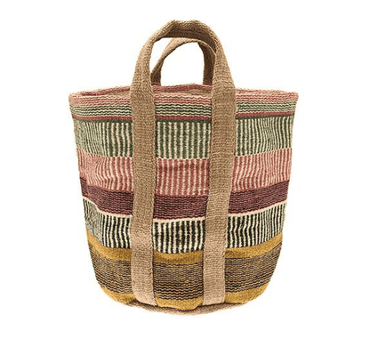 Mutlicoloured Jute Storage Basket