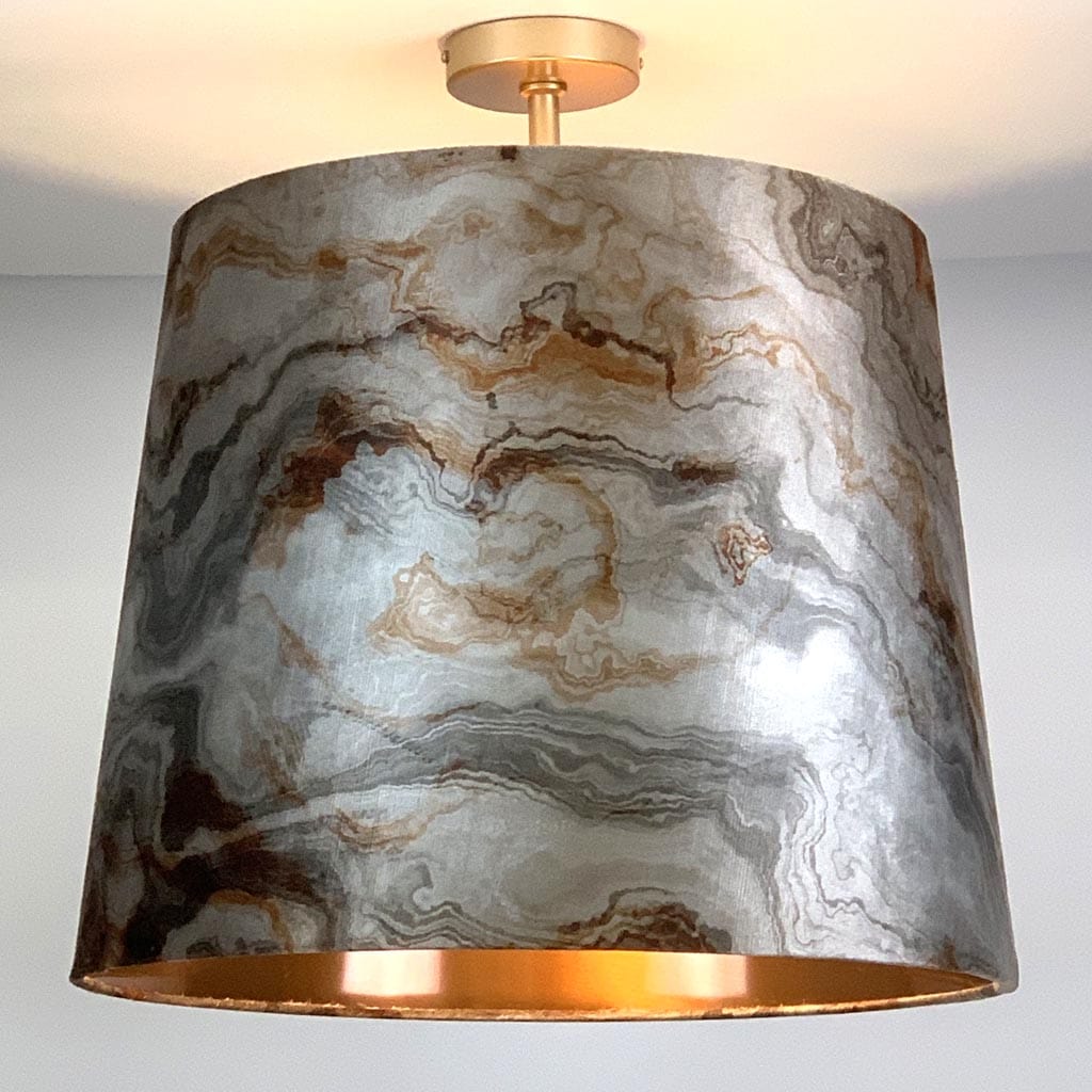 Marble Pecan Spice Large "Troika" Electrifed Shade